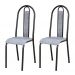 Kit 02 Cadeiras Tubular Cromo Preto 058 Assento Grafiato