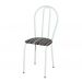 Kit 03 Cadeiras Tubular Branco 004 Assento Preto Listrado