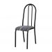 Kit 03 Cadeiras Tubular Cromo Preto 056 Assento Preto Listrado