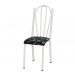 Kit 04 Cadeiras Tubular Branca 021 Assento Preto Florido