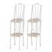Kit 04 Cadeiras Tubular Branca 021 Assento Rattan