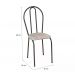Kit 04 Cadeiras Tubular Cromo Preto 004 Assento Rattan