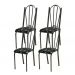 Kit 04 Cadeiras Tubular Cromo Preto 021 Assento Preto Florido