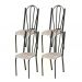Kit 04 Cadeiras Tubular Cromo Preto 021 Assento Rattan