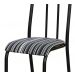 Kit 04 Cadeiras Tubular Cromo Preto 056 Assento Preto Listrado