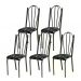 Kit 05 Cadeiras Tubular Cromo Preto 021 Assento Preto Florido