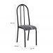 Kit 05 Cadeiras Tubular Cromo Preto 056 Assento Preto Listrado