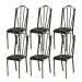 Kit 06 Cadeiras Tubular Cromo Preto 021 Assento Preto Florido