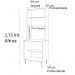 PANELEIRO 4 PORTAS MILLA  COM ESPAÇO PARA FORNO OU MICRONDAS CASTANHO OFF WHITE PUXADOR ALUMINIO