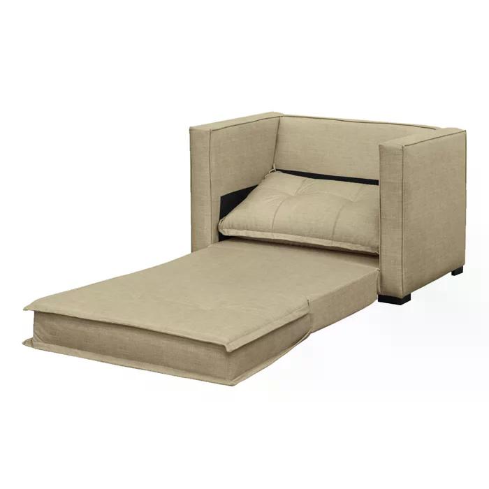 Poltrona Cama Londres Suede Bege