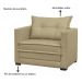 Poltrona Cama Londres Suede Bege