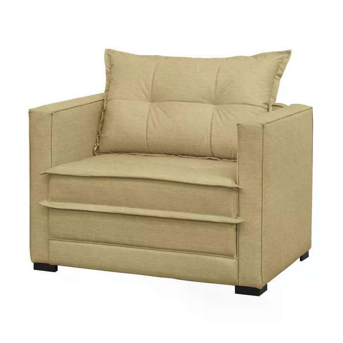 Poltrona Cama Londres Suede Marfim