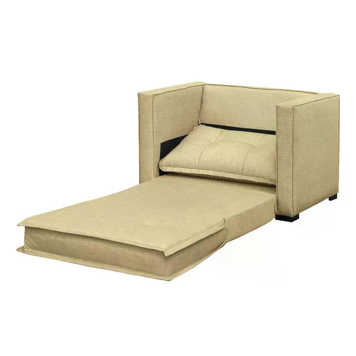 Poltrona Cama Londres Suede Marfim