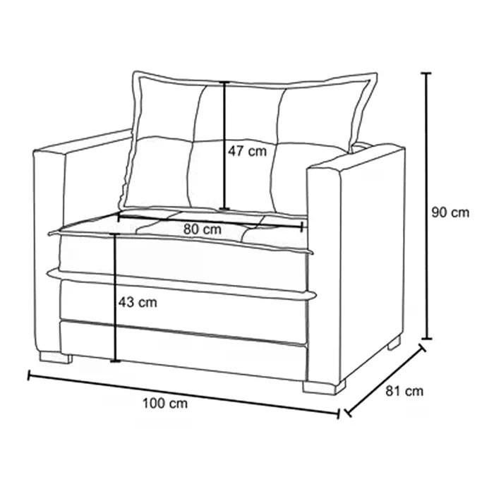 Poltrona Cama Londres Suede Marfim