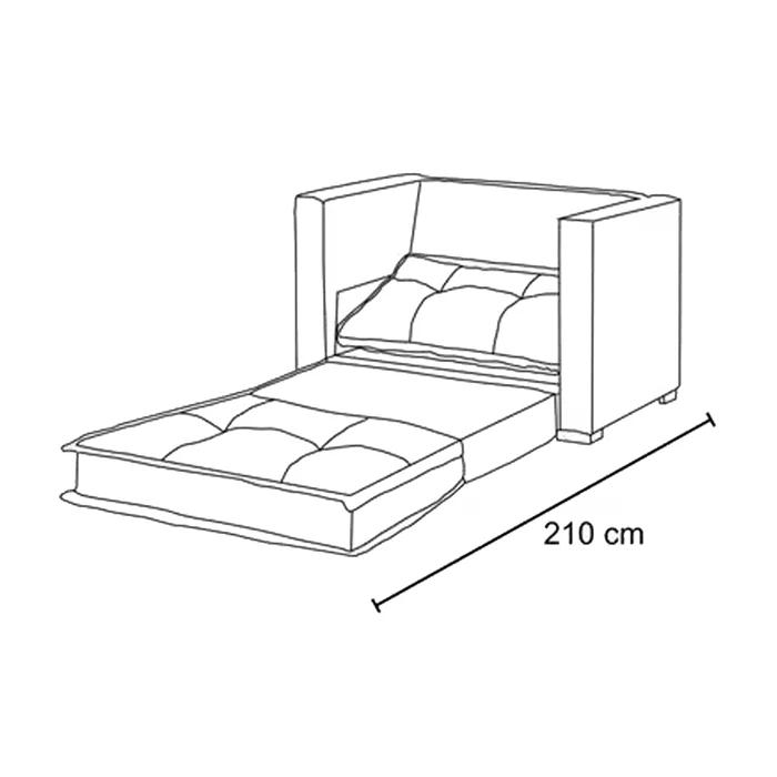 Poltrona Cama Londres Suede Marfim