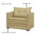 Poltrona Cama Londres Suede Marfim