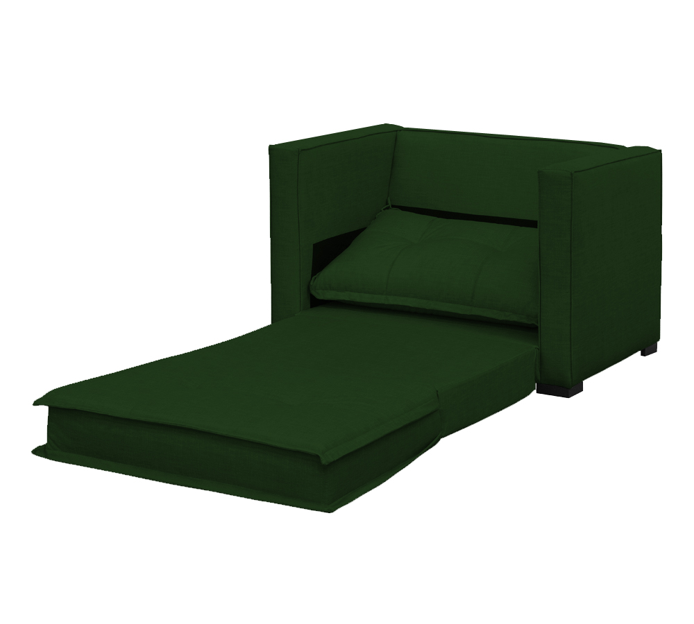 Poltrona Cama Londres Suede Verde
