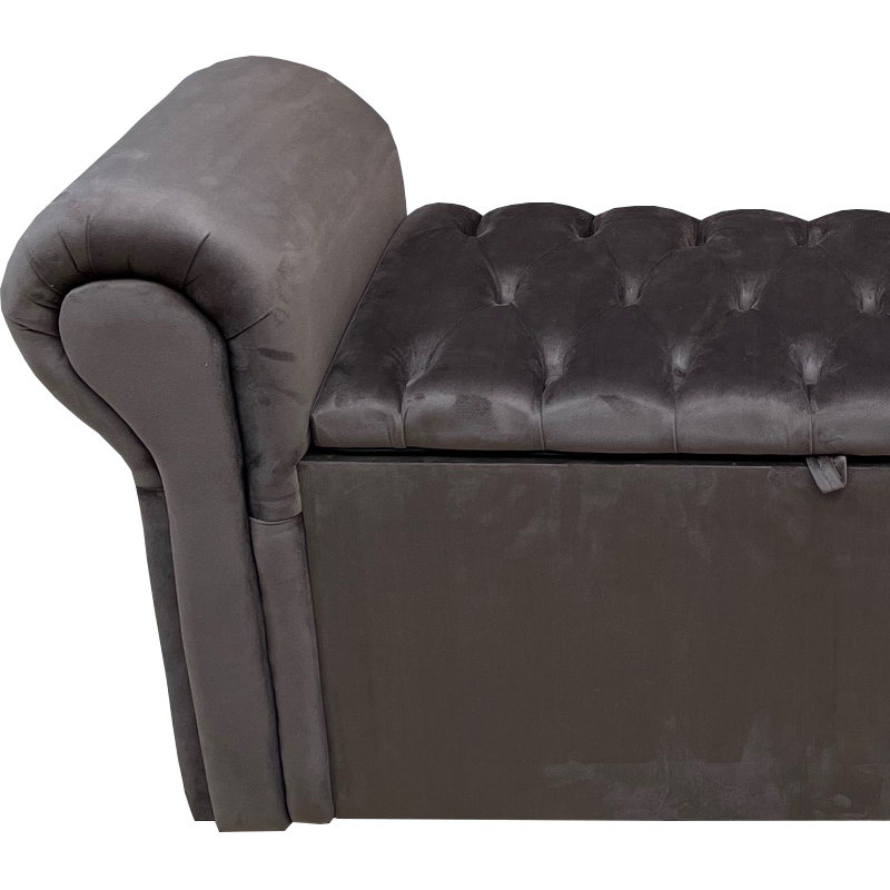 Recamier Bella Capitonê para Cama Box Casal 140 CM Suede Marrom