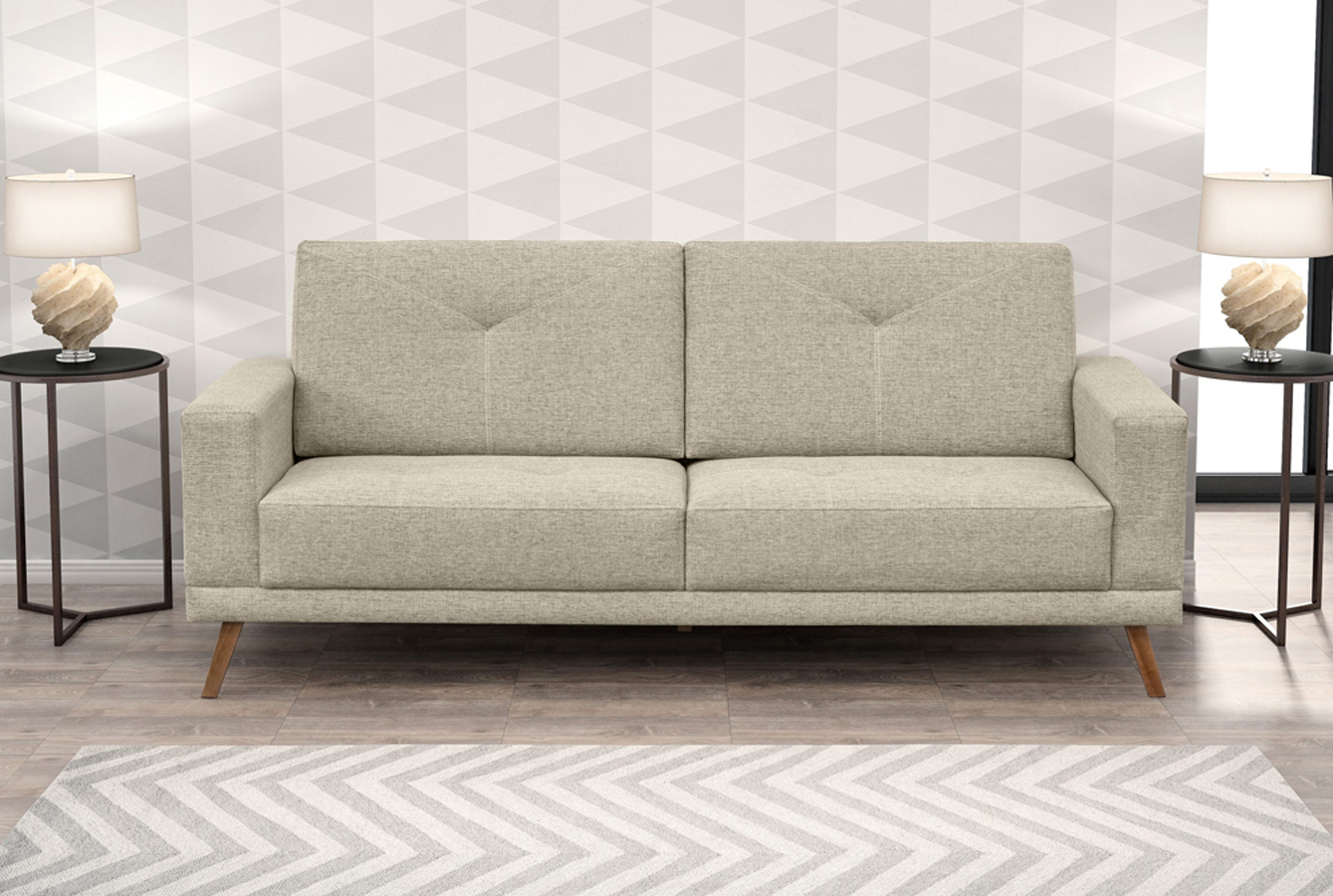 Sofá 02 Lugares Capri 145cm Linho Areia