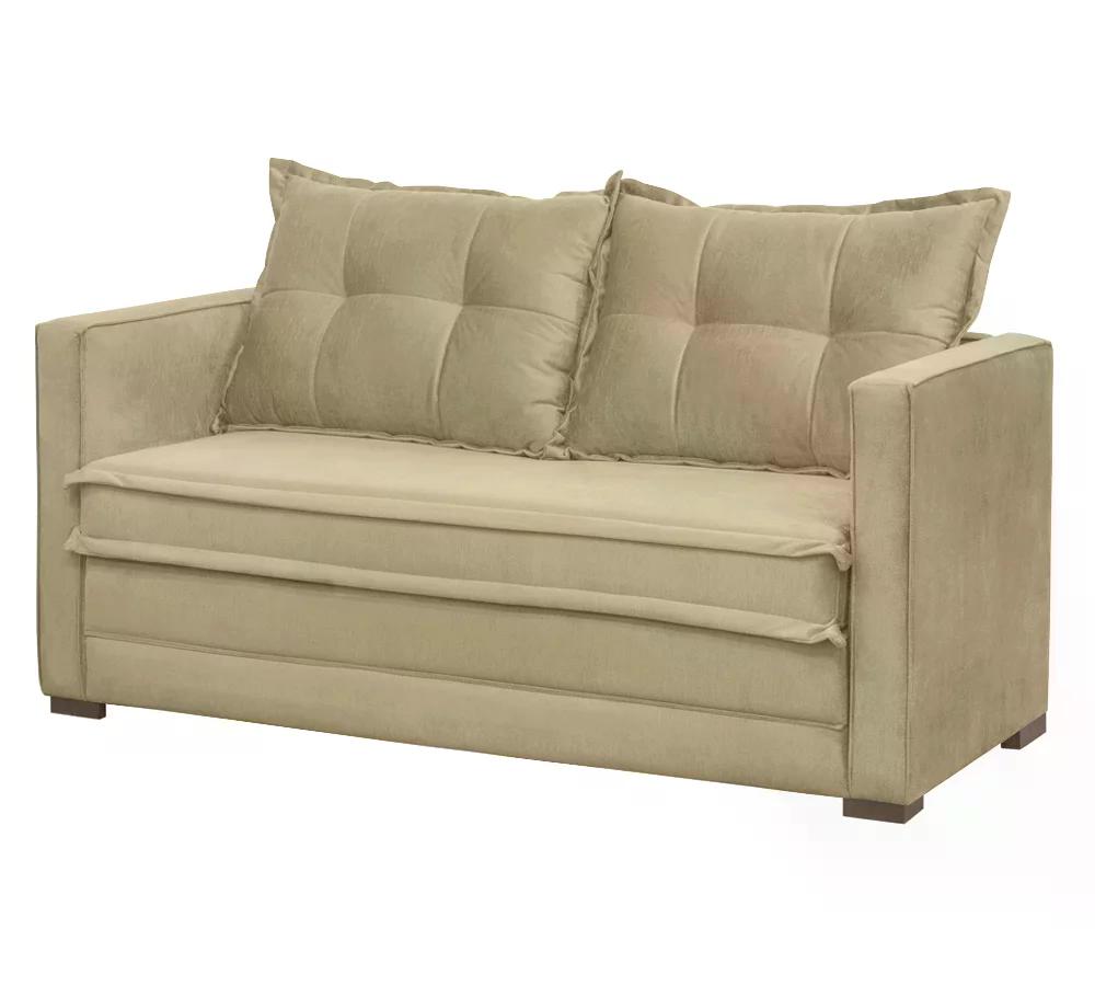 Sofá Cama 02 Lugares Londres Suede Bege