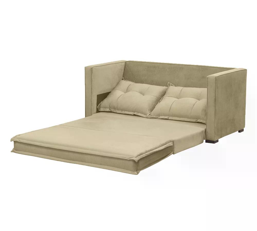 Sofá Cama 02 Lugares Londres Suede Bege