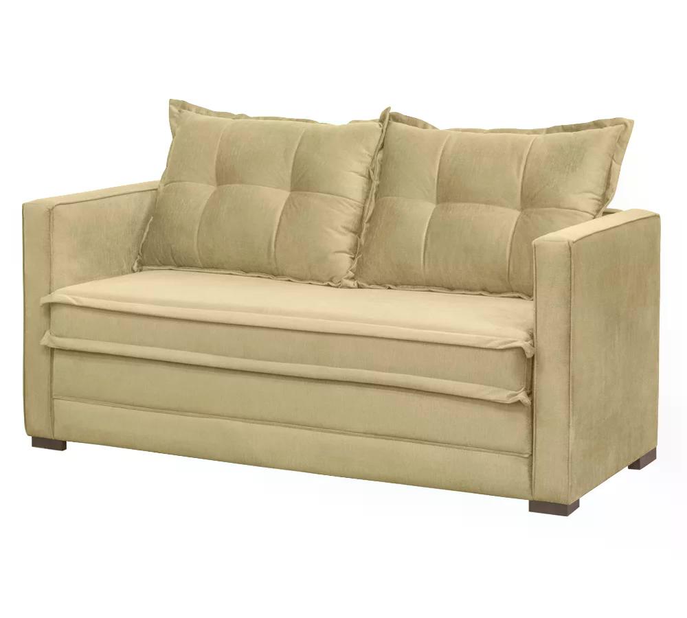 Sofá Cama 02 Lugares Londres Suede Marfim