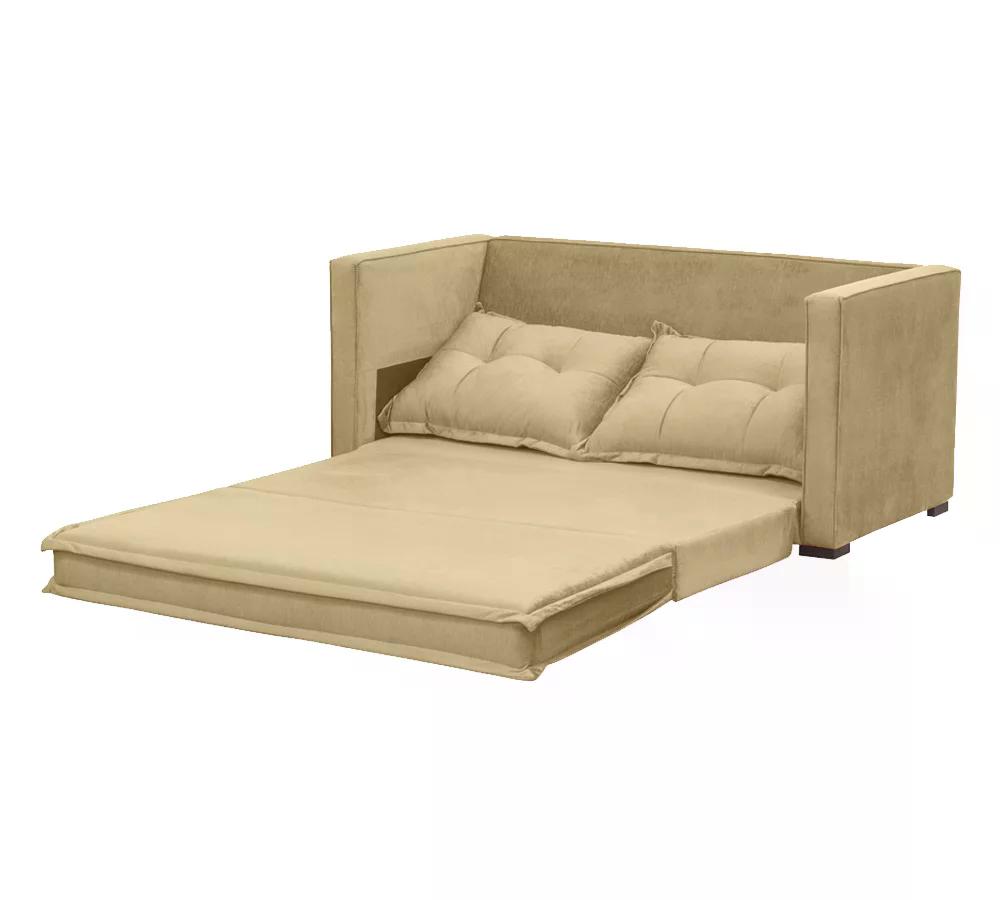 Sofá Cama 02 Lugares Londres Suede Marfim
