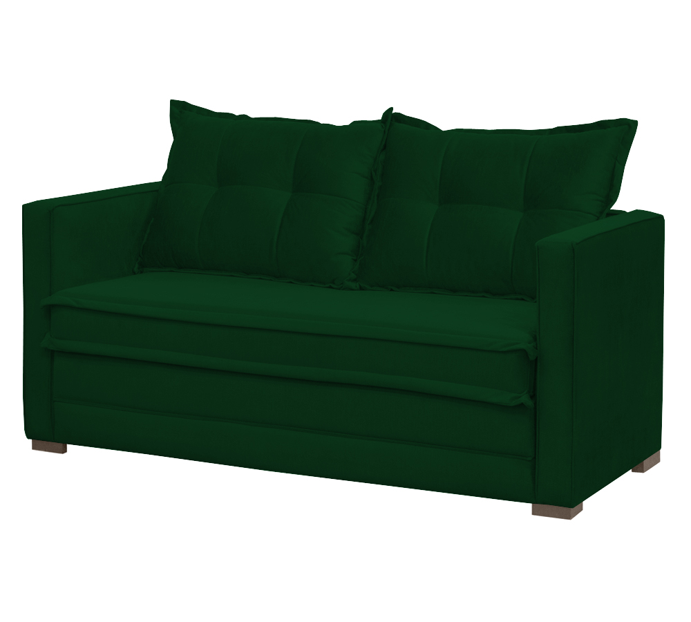 Sofá Cama 02 Lugares Londres Suede Verde