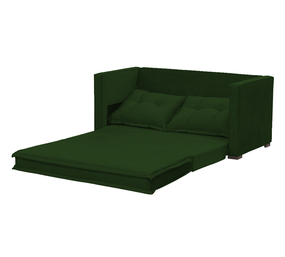 Sofá Cama 02 Lugares Londres Suede Verde