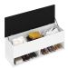 Calçadeira Bau Marry com Sapateira para cama Box de Casal Branco Suede Preto