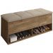 Calçadeira Bau Marry com Sapateira para cama Box de Casal Castanho Suede Bege
