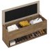 Calçadeira Bau Marry com Sapateira para cama Box de Casal Castanho Suede Bege
