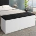 Calçadeira Bau Megh para cama Box de Casal Branco Suede Preto