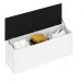 Calçadeira Bau Megh para cama Box de Casal Branco Suede Preto