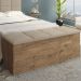 Calçadeira Bau Megh para cama Box de Casal Castanho Suede Bege