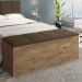 Calçadeira Bau Megh para cama Box de Casal Castanho Suede Marrom