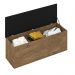 Calçadeira Bau Megh para cama Box de Casal Castanho Suede Preto