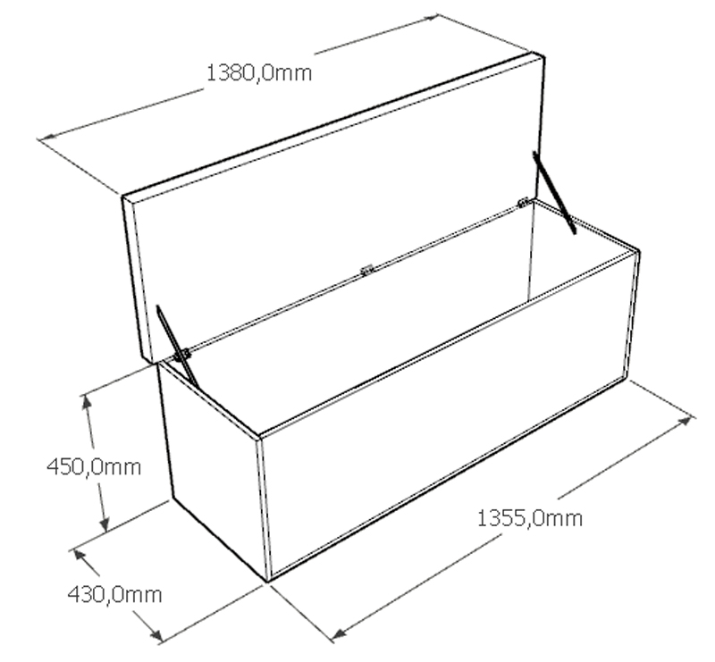 Calçadeira Bau Megh para cama Box de Casal Castanho Suede Preto