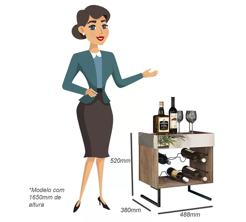 Adega Espelhada Para Garrafas Estilo Industrial Class Demoliçao Preto Milani Store