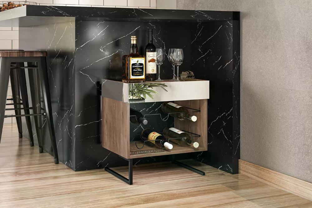 Adega Espelhada Para Garrafas Estilo Industrial Class Demoliçao Preto Milani Store