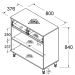 Aparador 2 Portas 2 Gavetas 80 cm R629 Cinza Dtall
