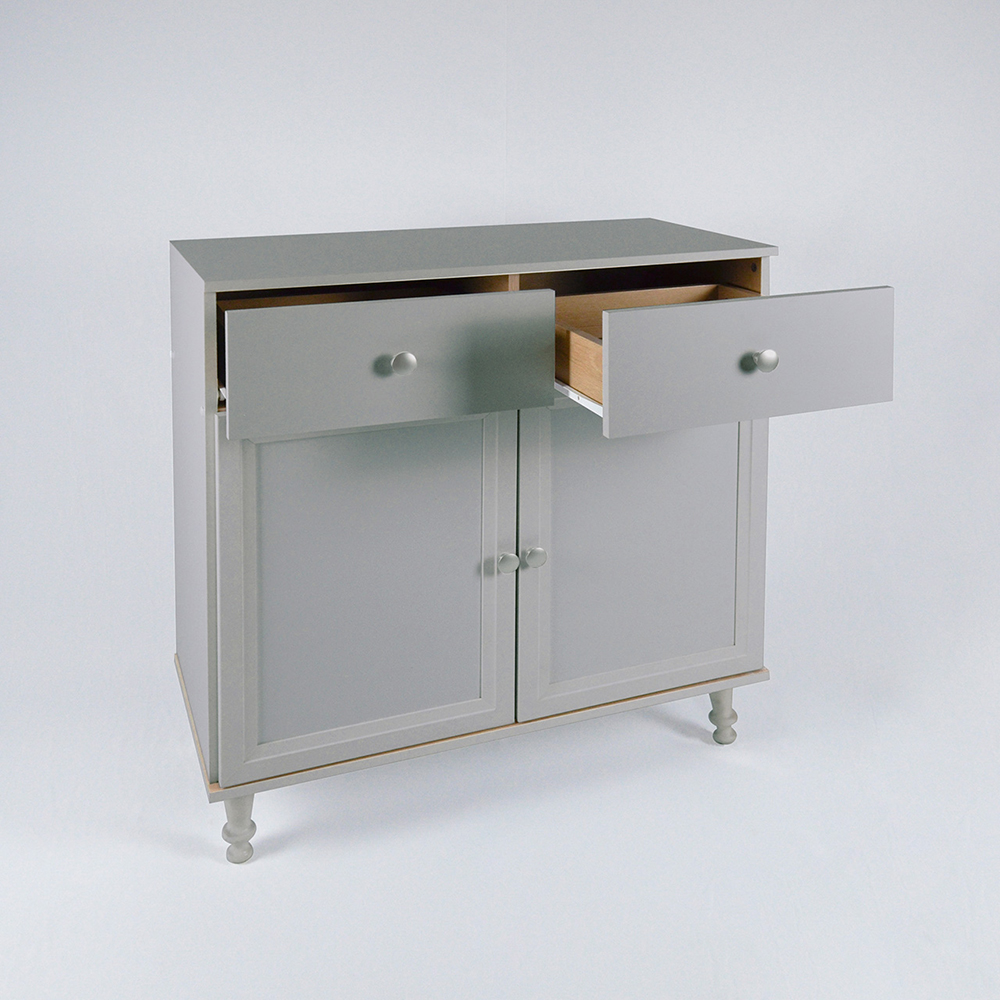 Aparador 2 Portas 2 Gavetas 80 cm R629 Cinza Dtall