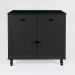 Aparador 2 Portas 2 Gavetas 80 cm R629 Preto Dtall