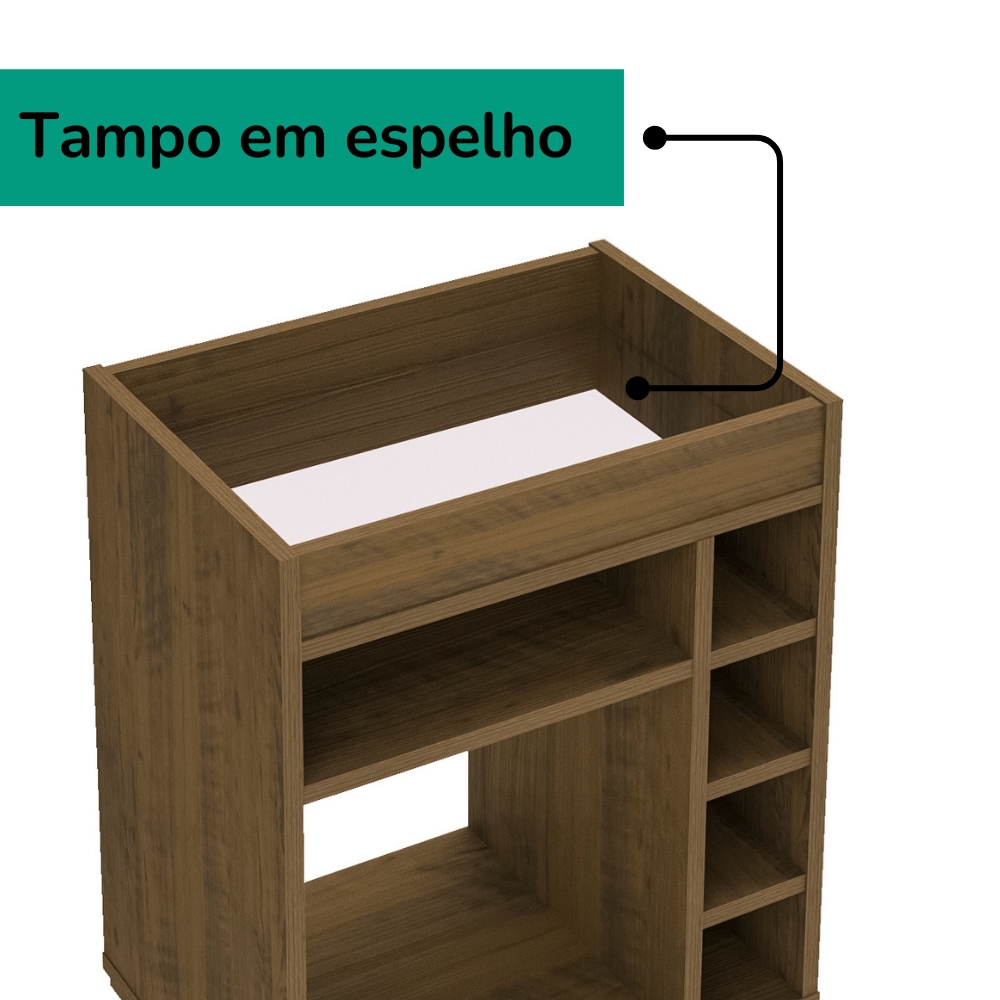 Aparador Adega Bar 4 Nichos 72X45 cm DRI 4102 Pinho ARLY