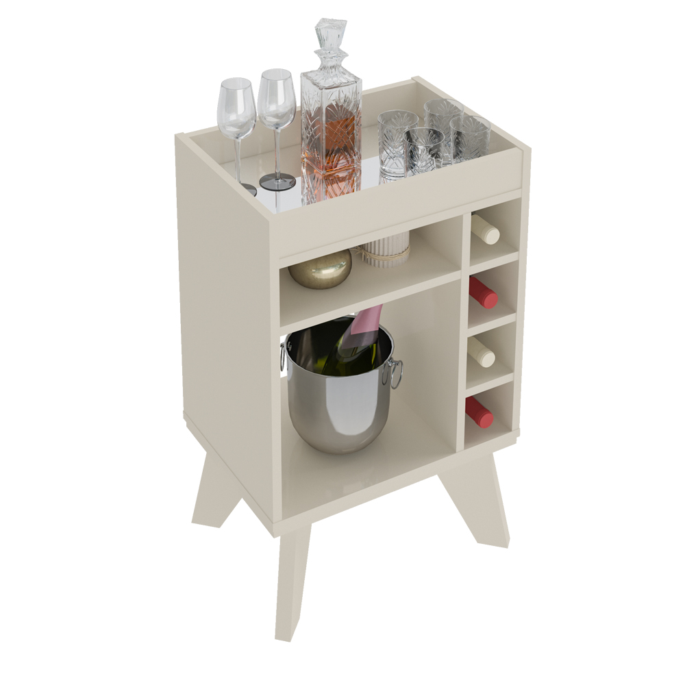 Aparador Adega Bar 4 Nichos 72X45 cm DRI 4103 Off White ARLY