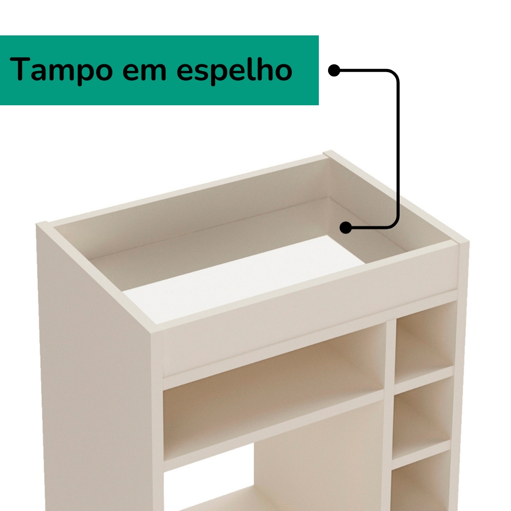 Aparador Adega Bar 4 Nichos 72X45 cm DRI 4103 Off White ARLY