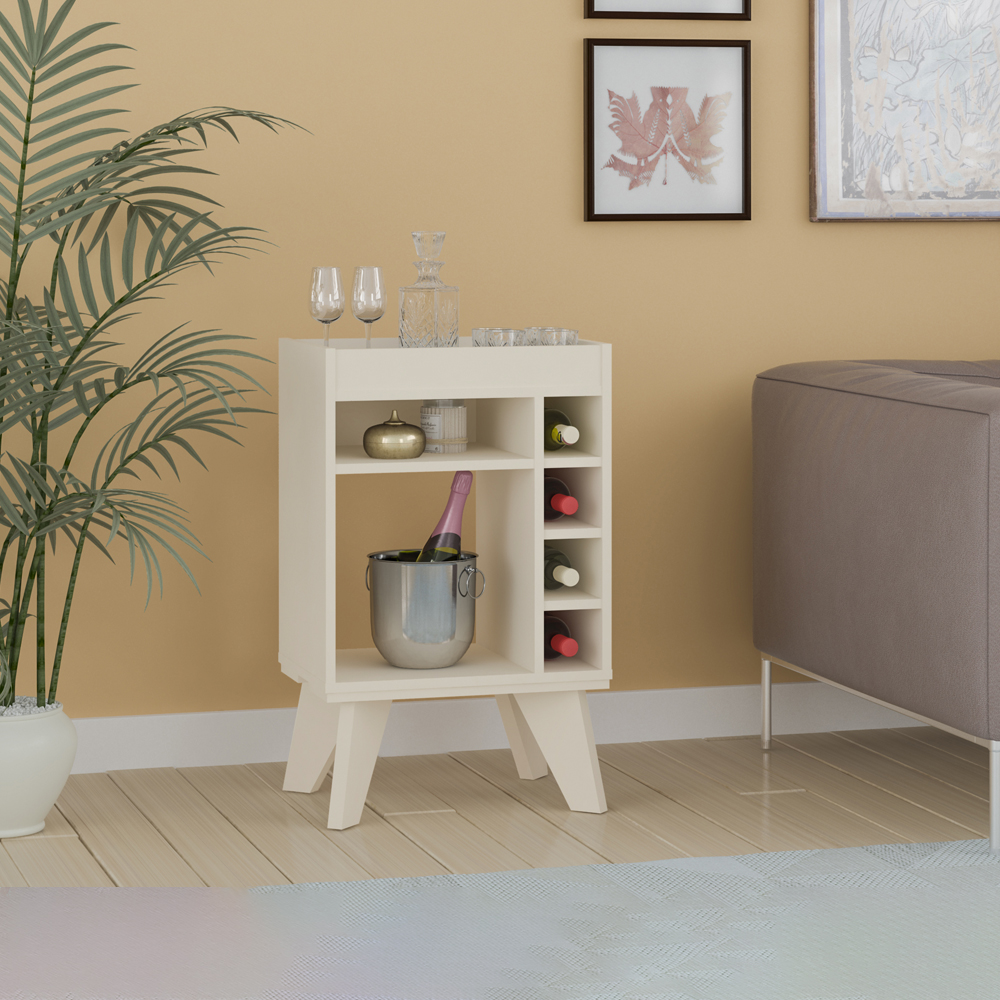 Aparador Adega Bar 4 Nichos 72X45 cm DRI 4103 Off White ARLY