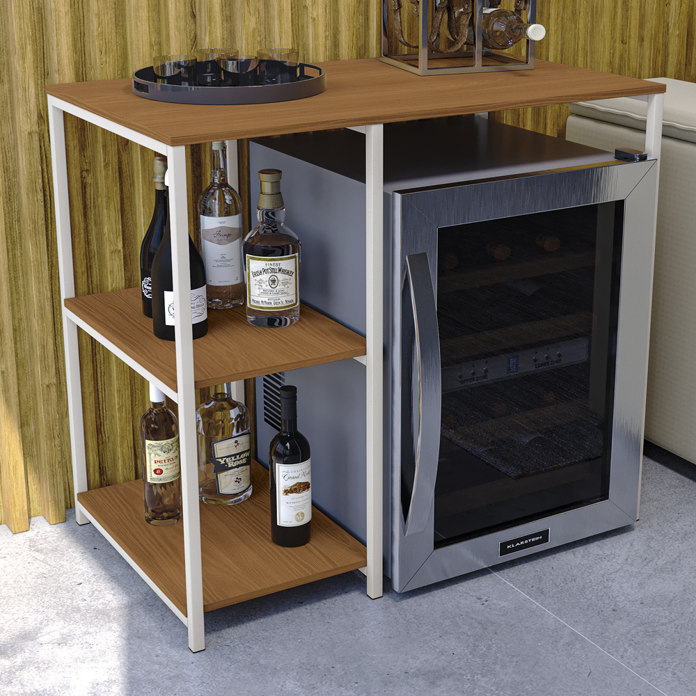 Aparador Adega Bar Cervejeira 90cm LI044 Canela Branco KPB
