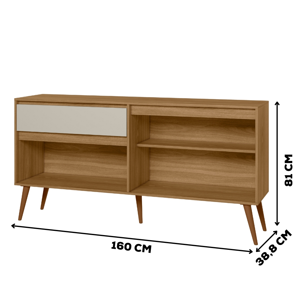 Aparador Buffet 160 cm 4 Portas RA2550 Nature Off White PLLA