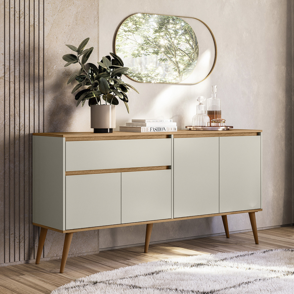 Aparador Buffet 160 cm 4 Portas RA2550 Off White Nature PLLA